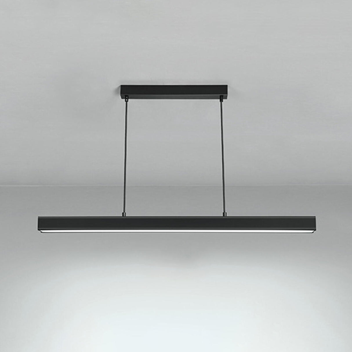 Stylish White Linear LED Pendant Light Kitchen Island Image - 11