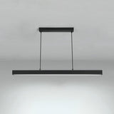 Stylish White Linear LED Pendant Light Kitchen Island Image - 11