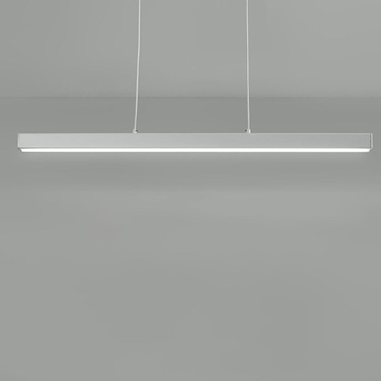 Stylish White Linear LED Pendant Light Kitchen Island Image - 15