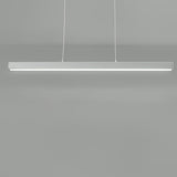 Stylish White Linear LED Pendant Light Kitchen Island Image - 15