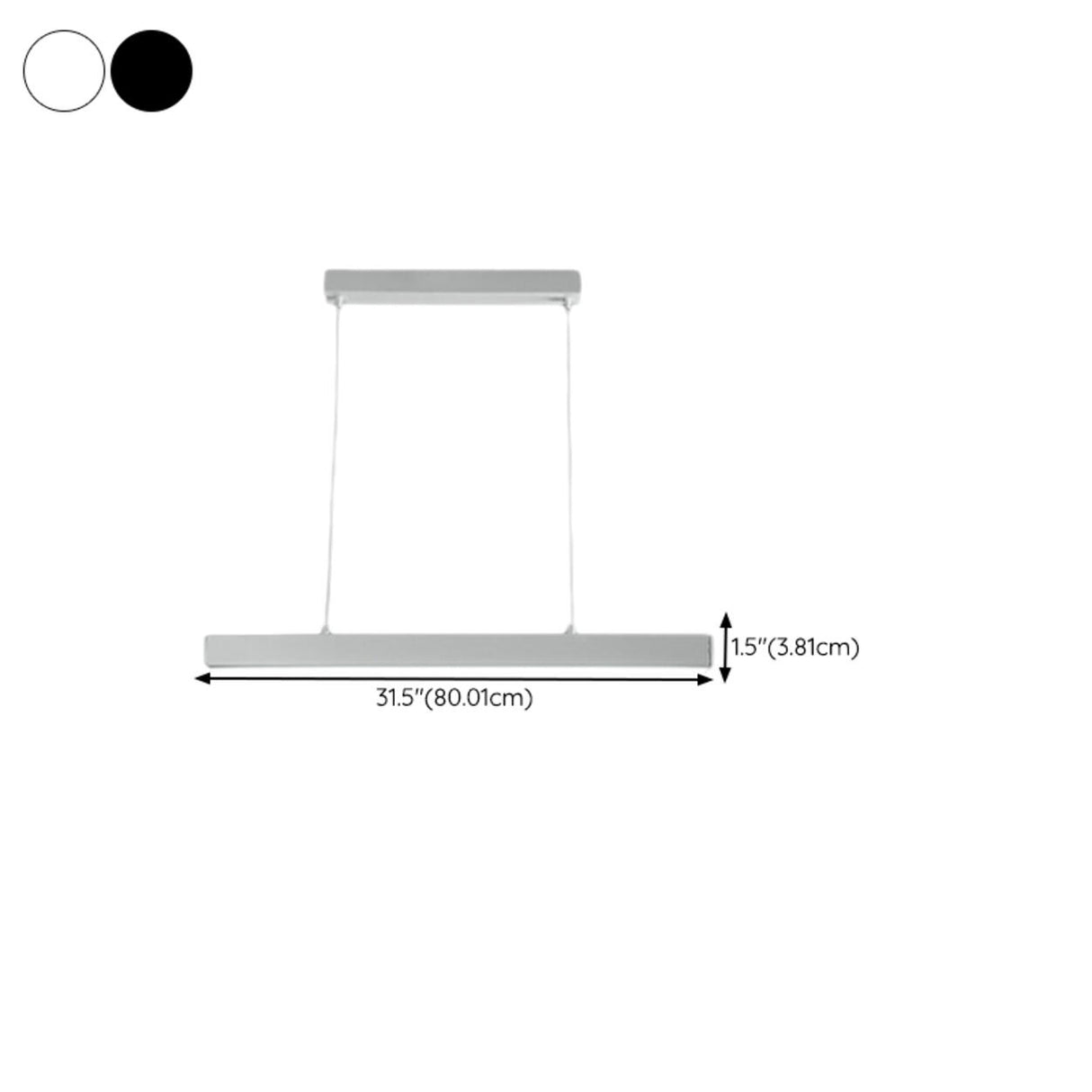 Stylish White Linear LED Pendant Light Kitchen Island 
