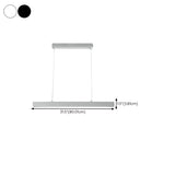 Stylish White Linear LED Pendant Light Kitchen Island #size