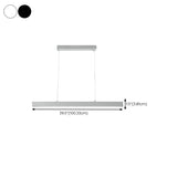 Stylish White Linear LED Pendant Light Kitchen Island Image - 17