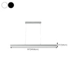 Stylish White Linear LED Pendant Light Kitchen Island Image - 19