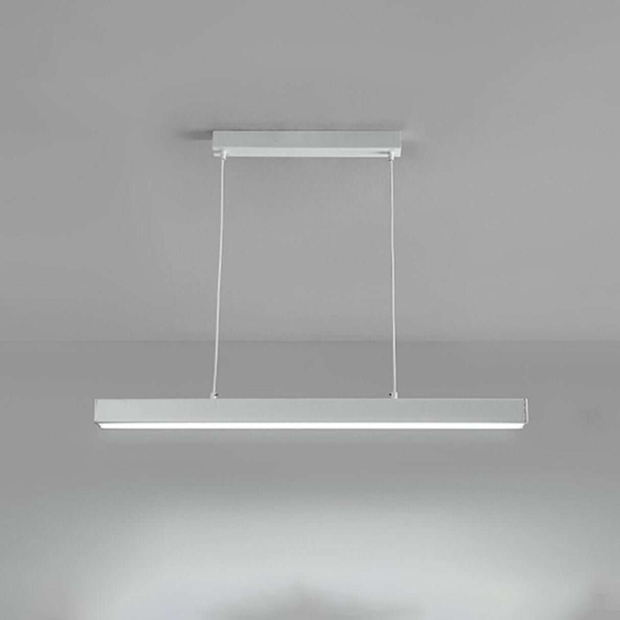 Stylish White Linear LED Pendant Light Kitchen Island Image - 3