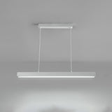 Stylish White Linear LED Pendant Light Kitchen Island Image - 3