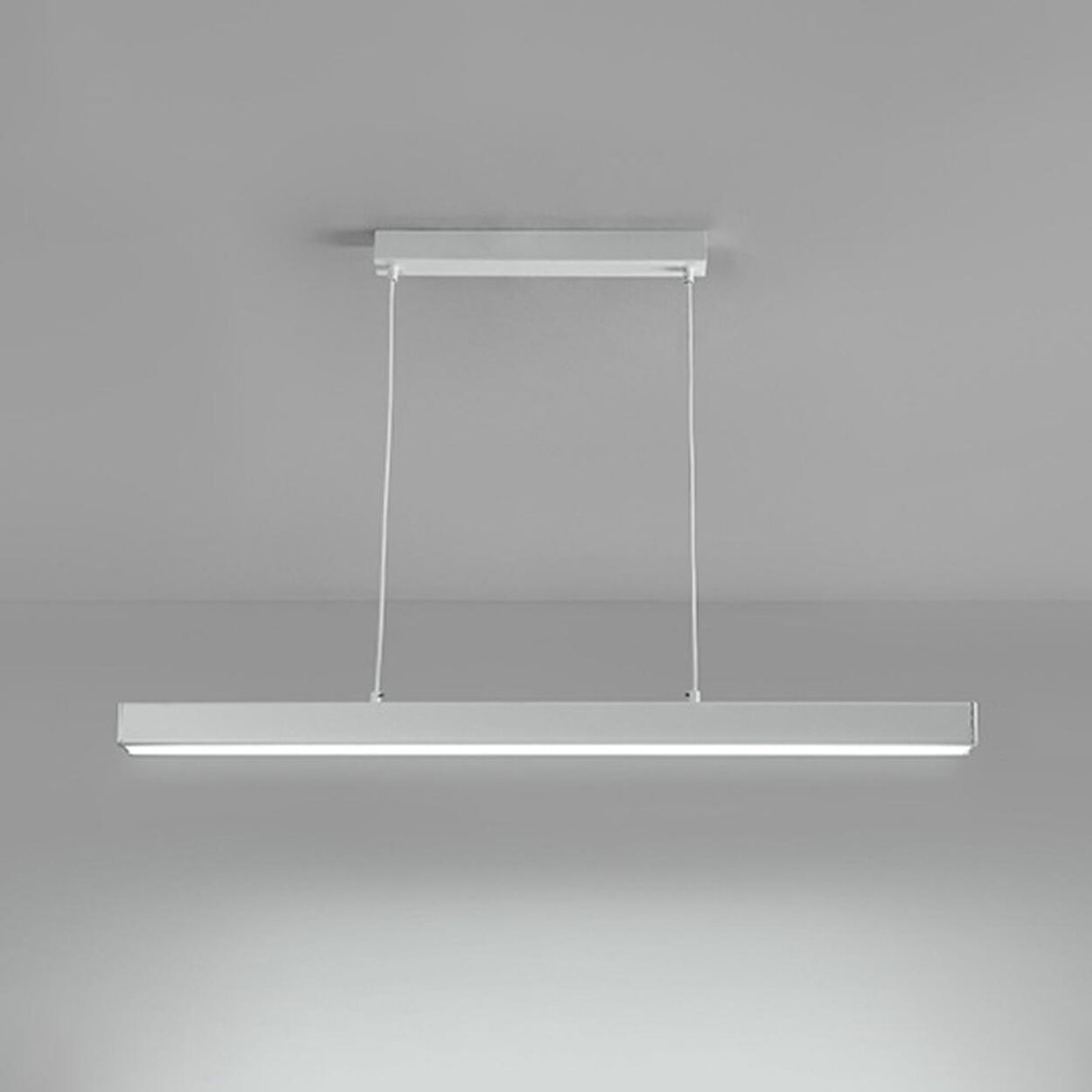 Stylish White Linear LED Pendant Light Kitchen Island Image - 5