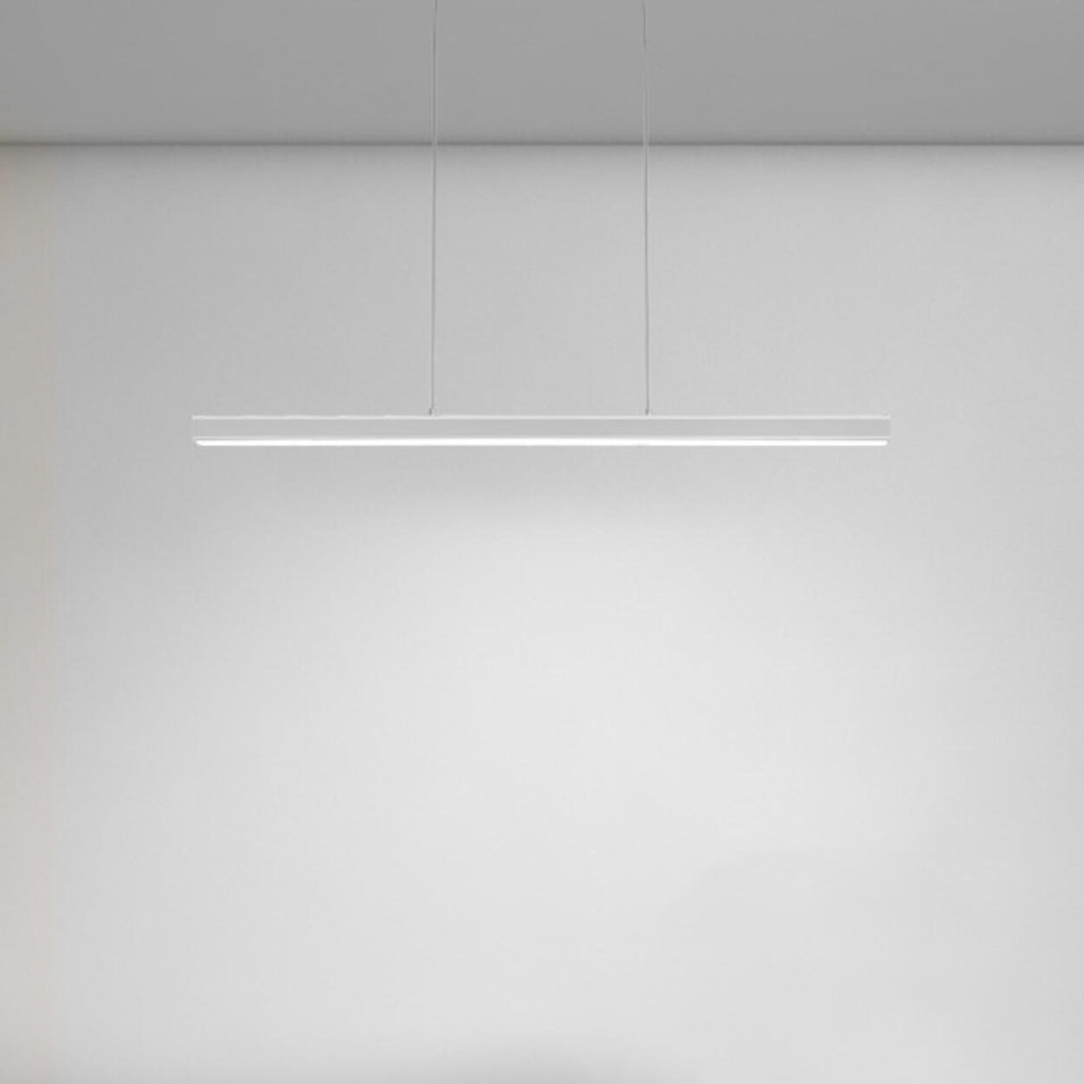 Stylish White Linear LED Pendant Light Kitchen Island Image - 6