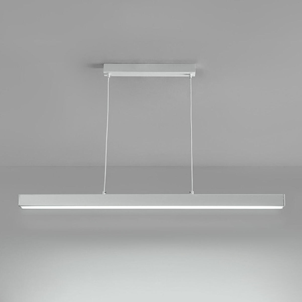 Stylish White Linear LED Pendant Light Kitchen Island Image - 7