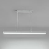 Stylish White Linear LED Pendant Light Kitchen Island Image - 7