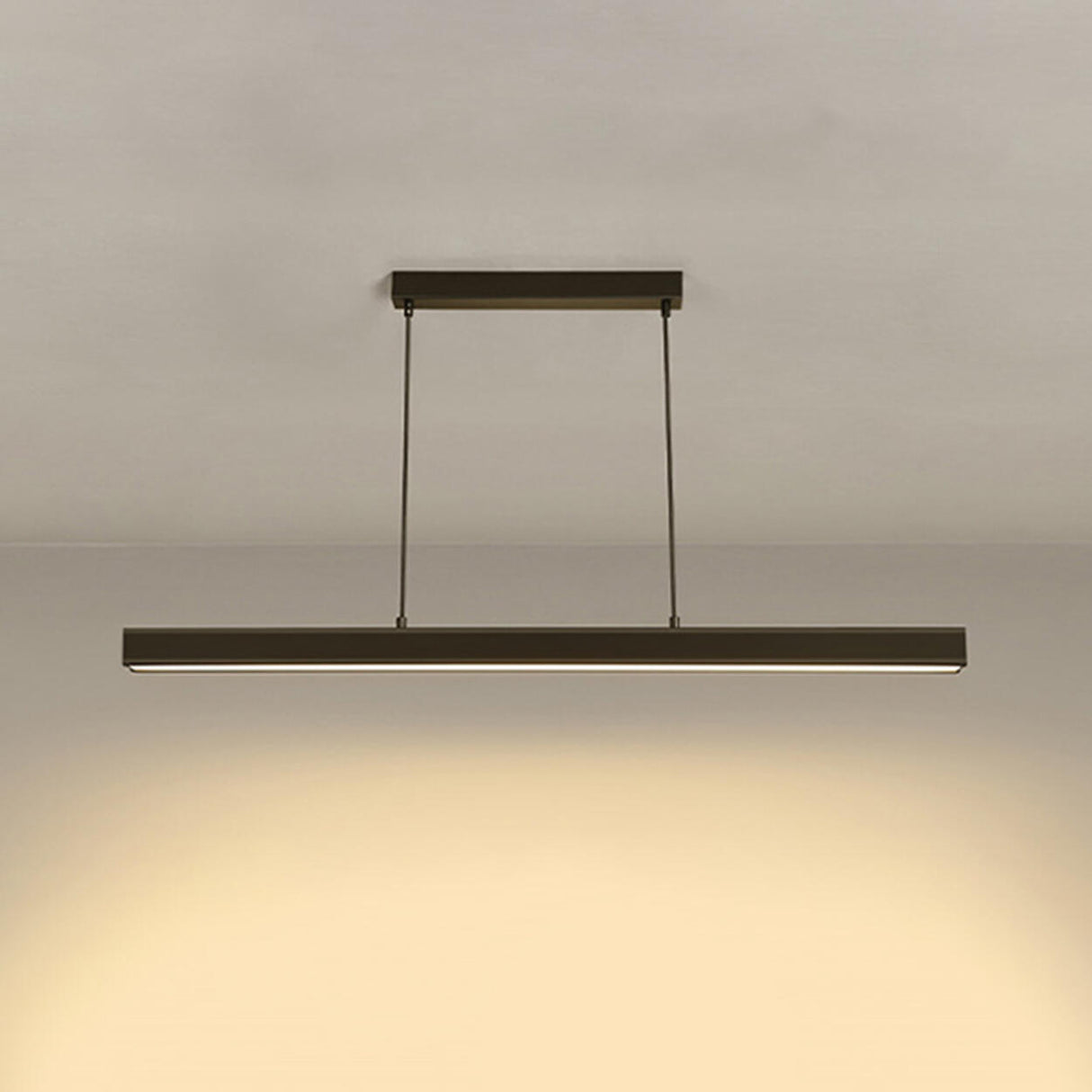 Stylish White Linear LED Pendant Light Kitchen Island Image - 9