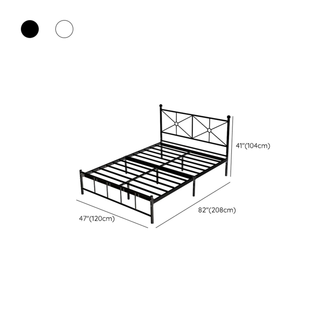 Stylish White Queen Easy Assembly Metal Open-Frame Bed Image - 12