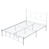 Stylish White Queen Easy Assembly Metal Open-Frame Bed Image - 2