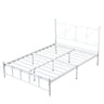 Stylish White Queen Easy Assembly Metal Open-Frame Bed Image - 2