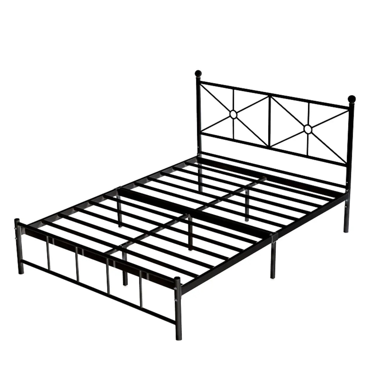 Stylish White Queen Easy Assembly Metal Open-Frame Bed Image - 3
