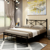 Stylish White Queen Easy Assembly Metal Open-Frame Bed Image - 4