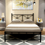 Stylish White Queen Easy Assembly Metal Open-Frame Bed Image - 5