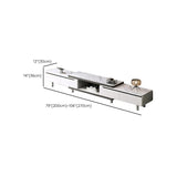 Stylish White Rectangle Stone Open Storage TV Stand Image - 22