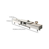Stylish White Rectangle Stone Open Storage TV Stand Image - 23