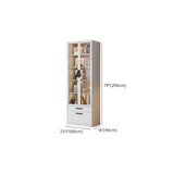 Stylish White Rectangular Glass Door Narrow Bookcase Image - 20