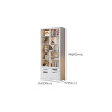 Stylish White Rectangular Glass Door Narrow Bookcase Image - 23