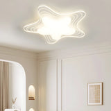 Stylish White Star-Shaped LED Flush Mount Ceiling Light Image - 2
