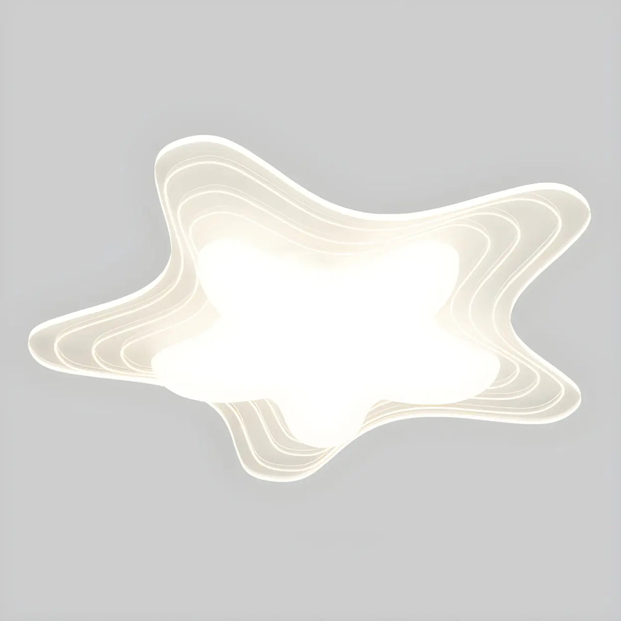 Stylish White Star-Shaped LED Flush Mount Ceiling Light Image - 4