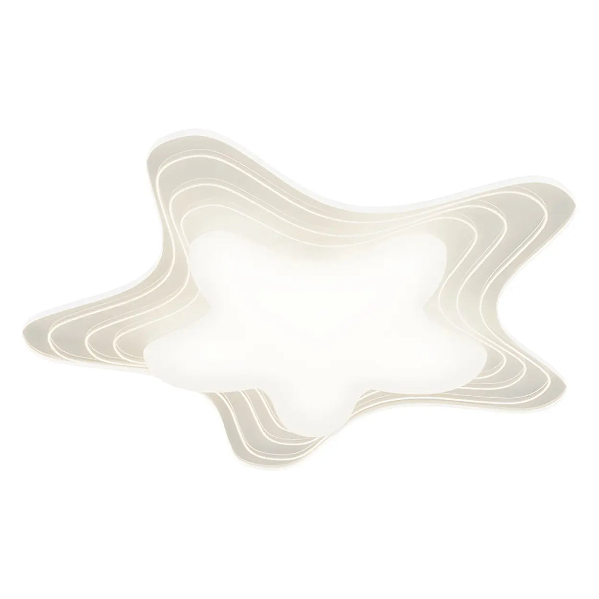Stylish White Star-Shaped LED Flush Mount Ceiling Light Image - 5