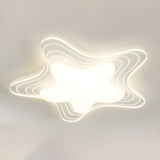 Stylish White Star-Shaped LED Flush Mount Ceiling Light Image - 6