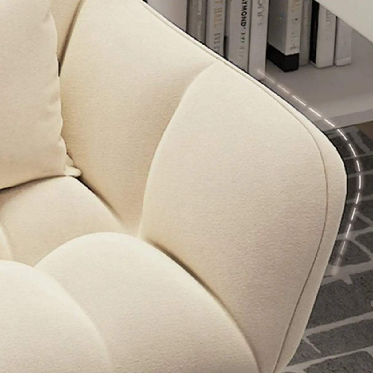 Stylish White Upholstered Swivel Office Chair with Casters Image - 15