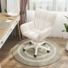 Stylish White Upholstered Swivel Office Chair with Casters Image - 6