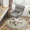 Stylish White Upholstered Swivel Office Chair with Casters Image - 9