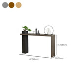 Stylish Wood Rectangular Double Pedestal Console Table Image - 13