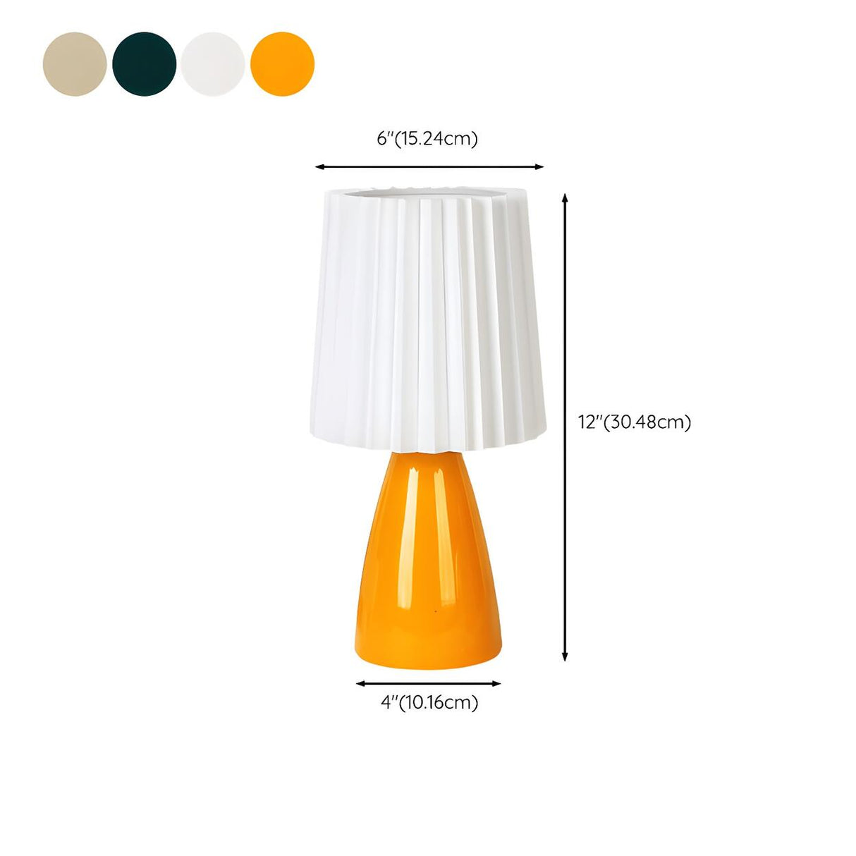 Stylish Yellow Tapered Base Pillar Shade Table Lamp 