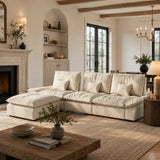 Suede Modular Sofa with Adjustable Backrests and Memory Foam Image - 1
