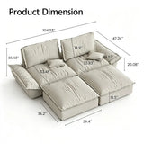 Suede Modular Sofa with Adjustable Backrests and Memory Foam Image - 11