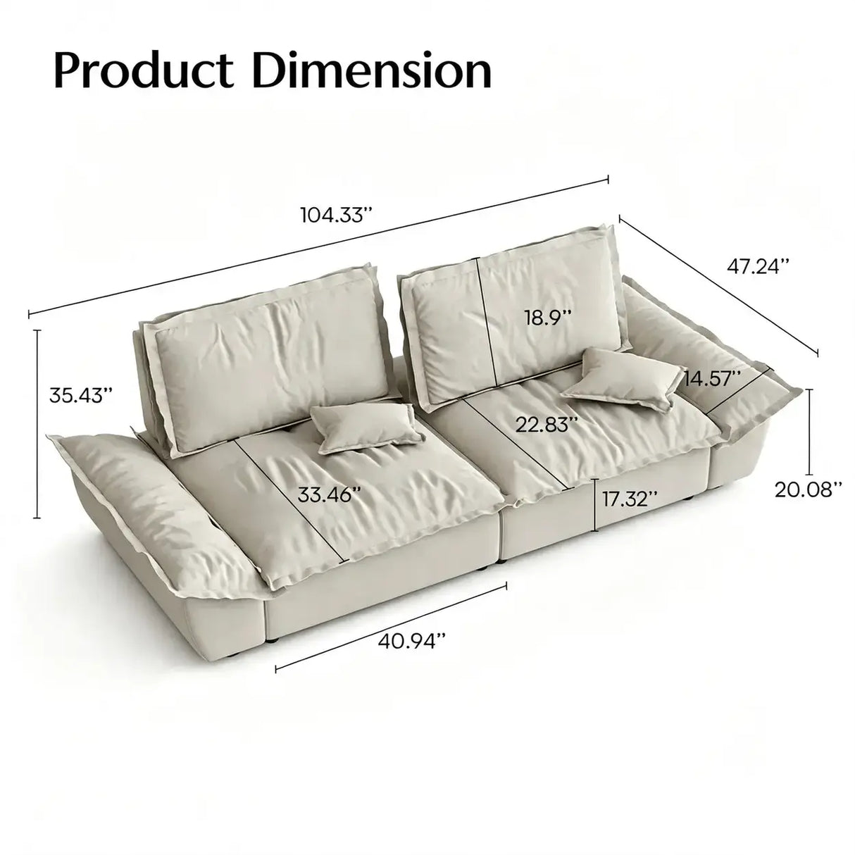 Suede Modular Sofa with Adjustable Backrests and Memory Foam Image - 12