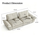Suede Modular Sofa with Adjustable Backrests and Memory Foam Image - 12