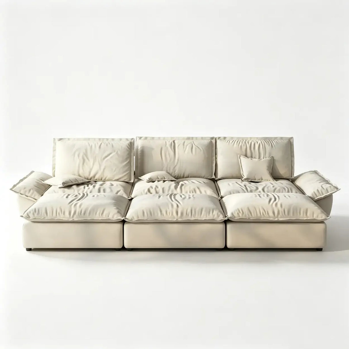 Suede Modular Sofa with Adjustable Backrests and Memory Foam Image - 15