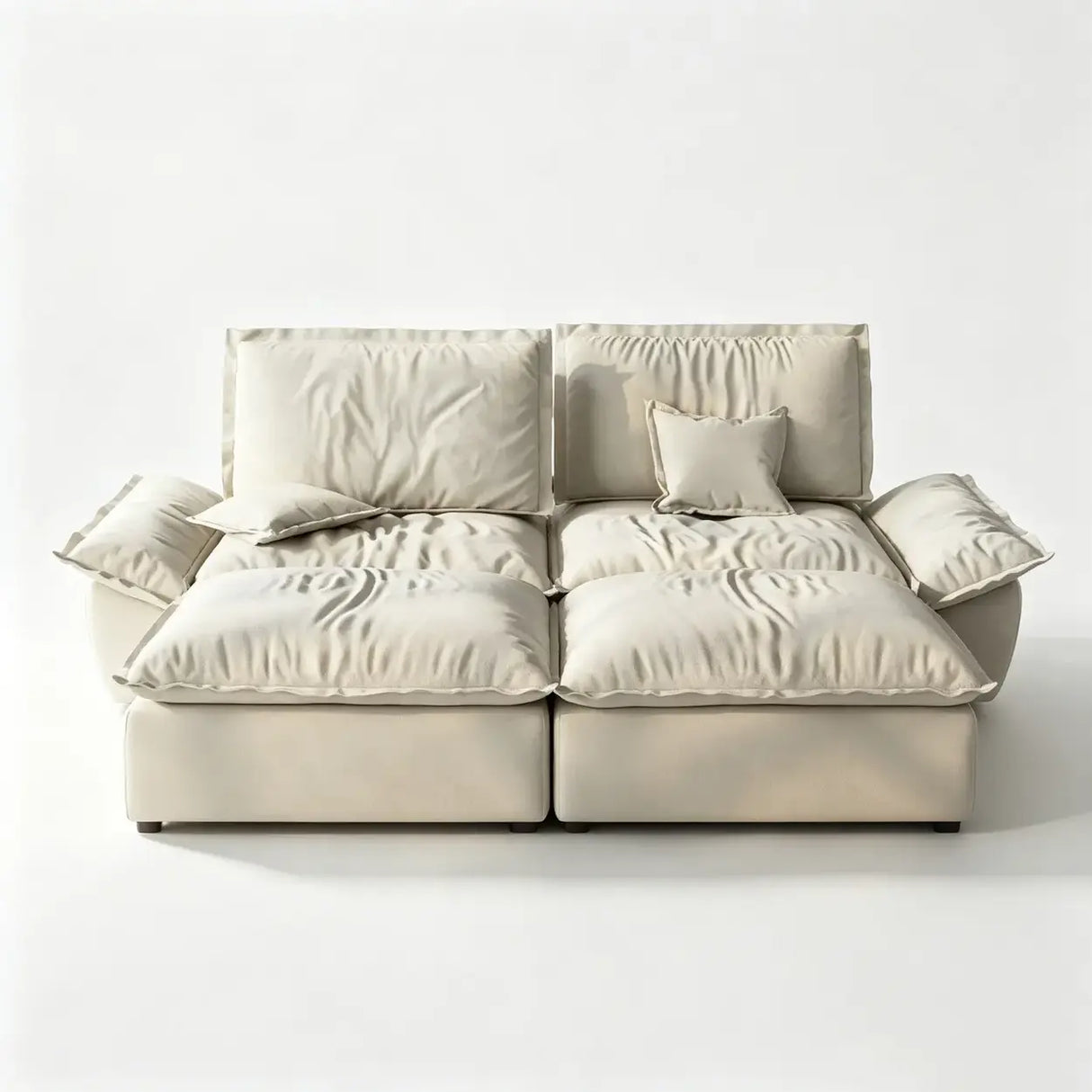 Suede Modular Sofa with Adjustable Backrests and Memory Foam Image - 17