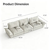 Suede Modular Sofa with Adjustable Backrests and Memory Foam #size