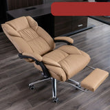 Swivel Adjustable Ergonomic Brown Reclining Office Chair Image - 5