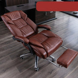Swivel Adjustable Ergonomic Brown Reclining Office Chair Image - 7
