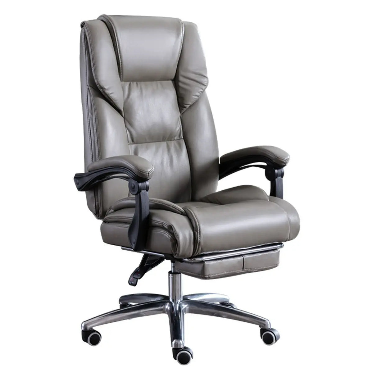 Swivel Adjustable Ergonomic Brown Reclining Office Chair Image - 9