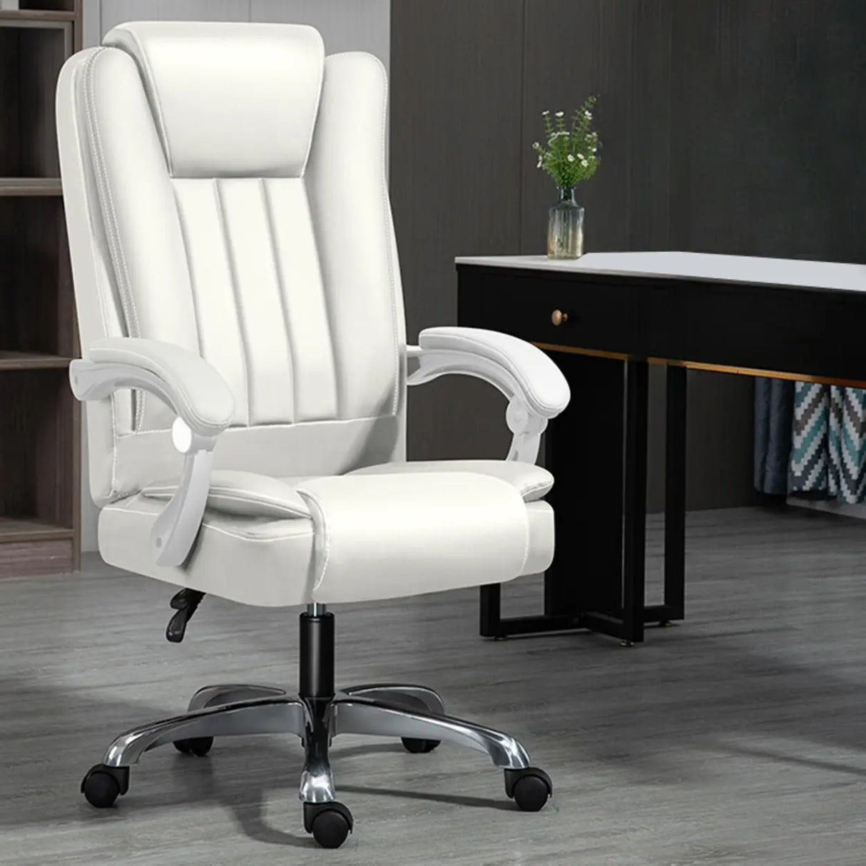 Swivel Adjustable Ergonomic Leather Metal Boss Office Chair Image - 13