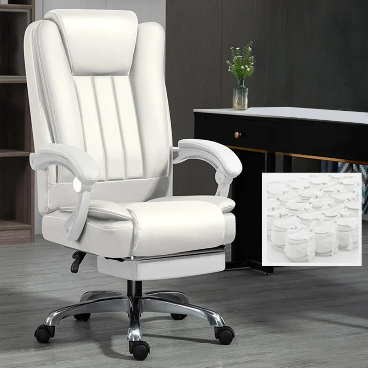 Swivel Adjustable Ergonomic Leather Metal Boss Office Chair Image - 9