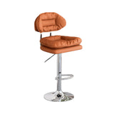 Swivel Adjustable Height Concave Leather Bar Stool Image - 19