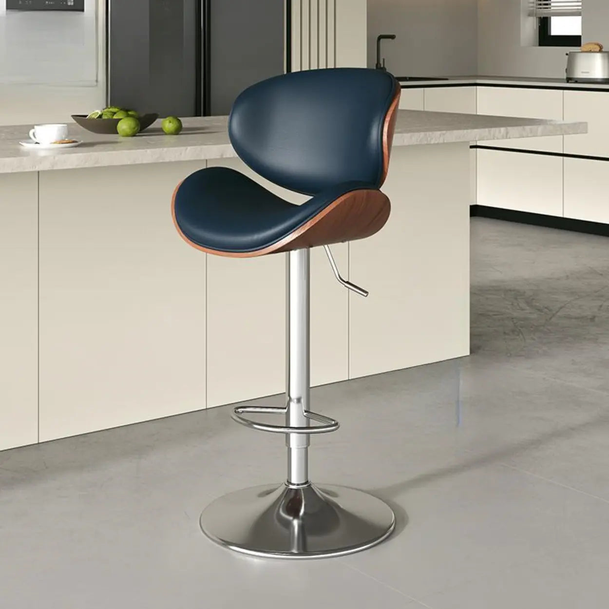 Swivel Adjustable Height Modern Ergonomic Backrest Bar Stool Image - 2