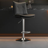 Swivel Adjustable Height Rectangular Leather Bar Stool Image - 10