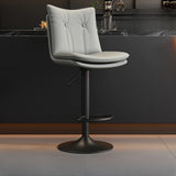 Swivel Adjustable Height Rectangular Leather Bar Stool Image - 11